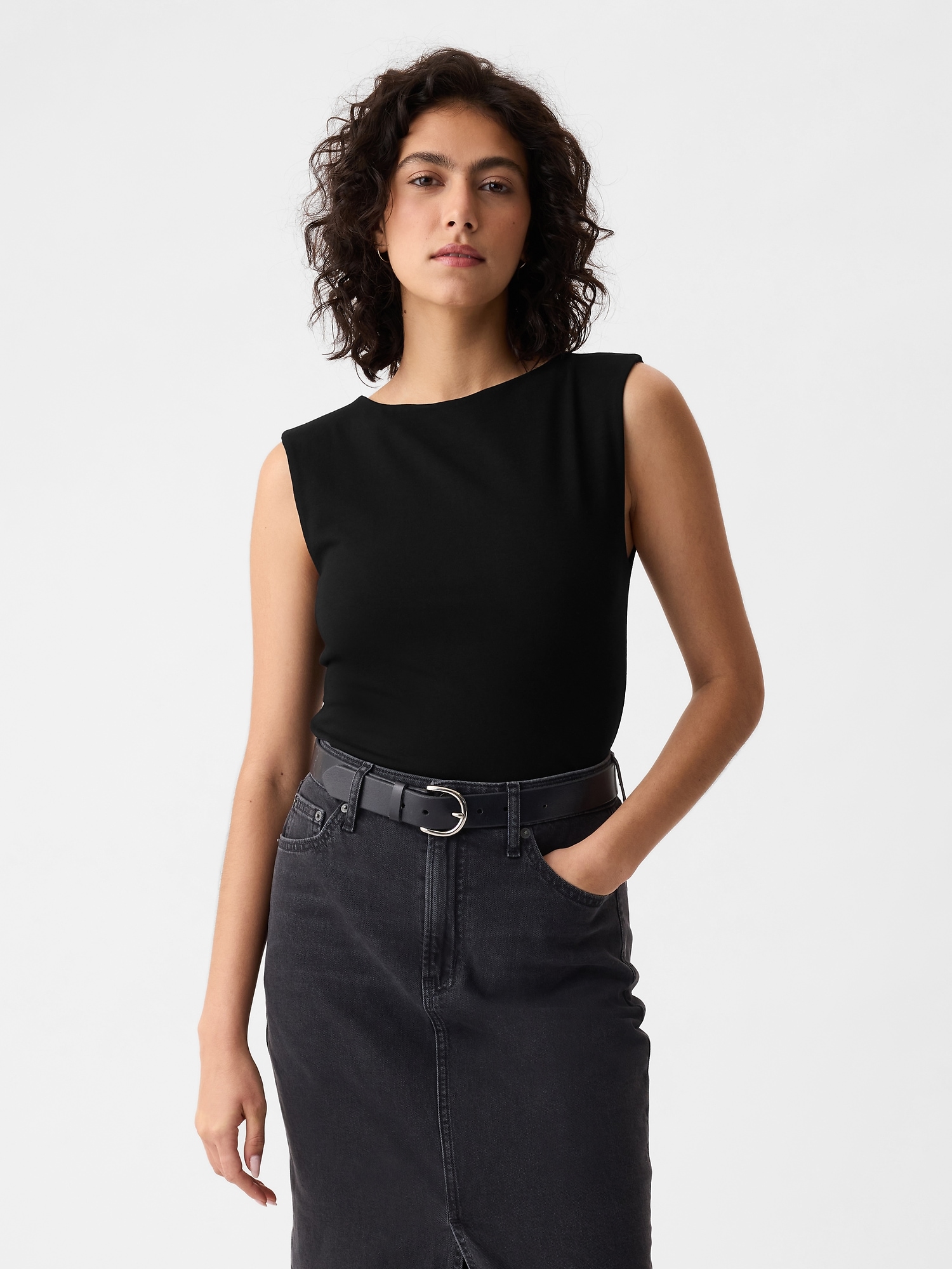 Modern Boatneck Top - Black