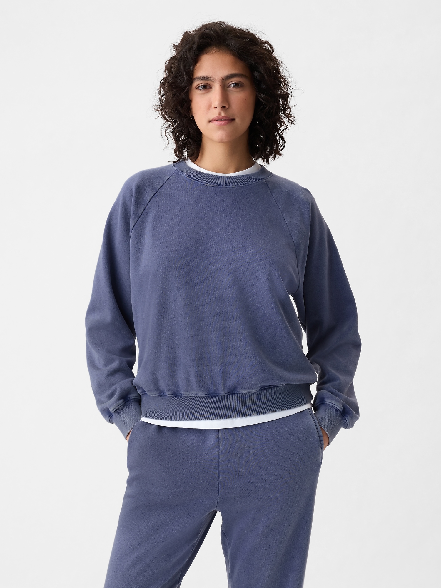 Gap Vintage Soft Raglan Sweatshirt In Blue