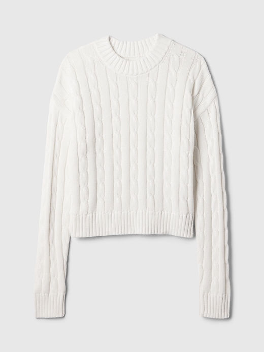 Image number 5 showing, Cable-Knit Cropped Sweater