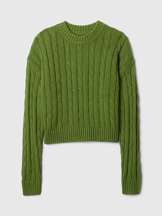 Image number 5 showing, Cable-Knit Cropped Sweater