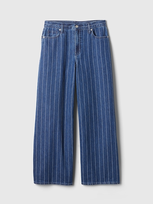 Image number 7 showing, Mid Rise Pinstripe Baggy Jeans