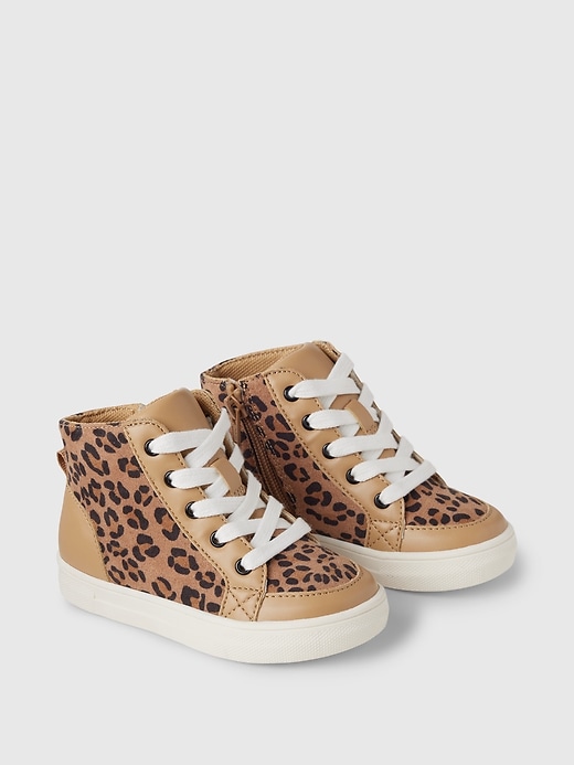 Image number 2 showing, Toddler Leopard High-Top Sneakers