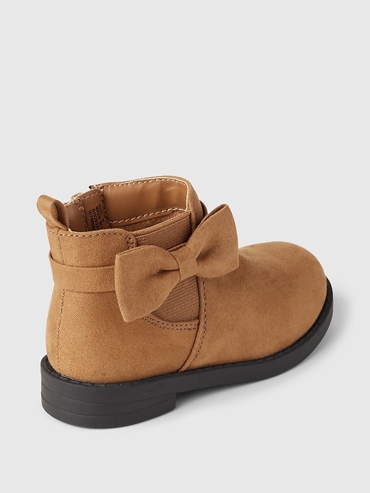 Image number 4 showing, babyGap Vegan Suede Bow Ankle Boots