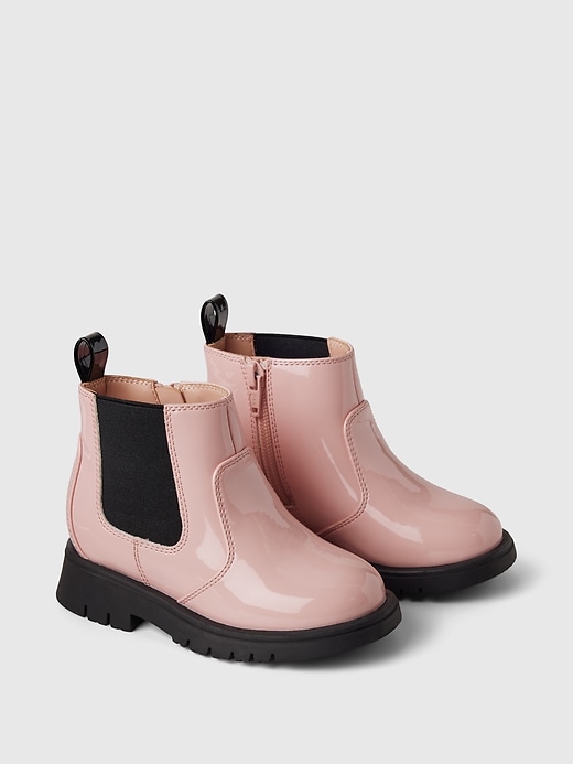 Image number 2 showing, Toddler Vegan Patent Leather Chelsea Boots