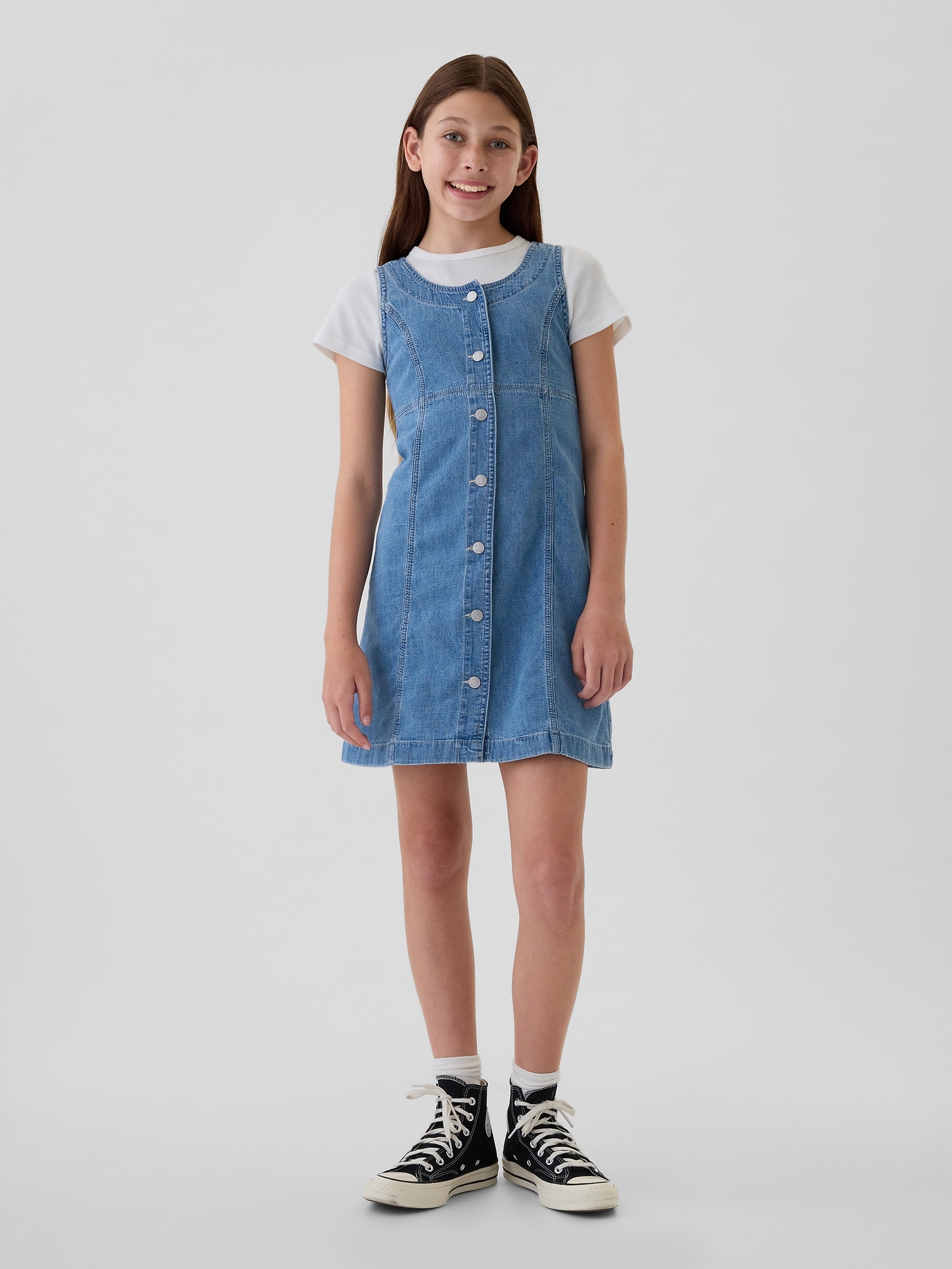 Kids Archive Button Denim Dress