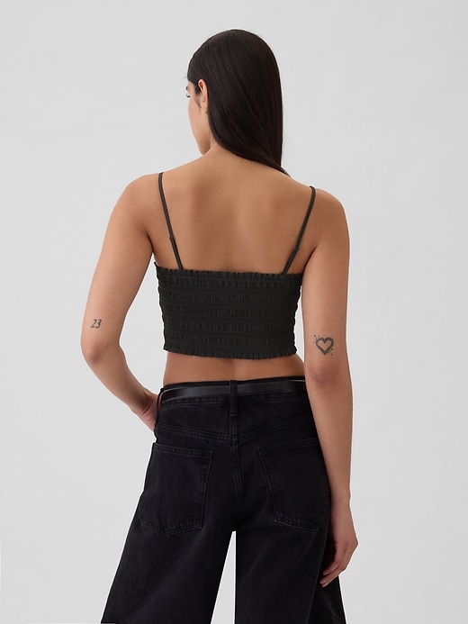 Image number 2 showing, Ultra-Cropped Smocked Tank Top