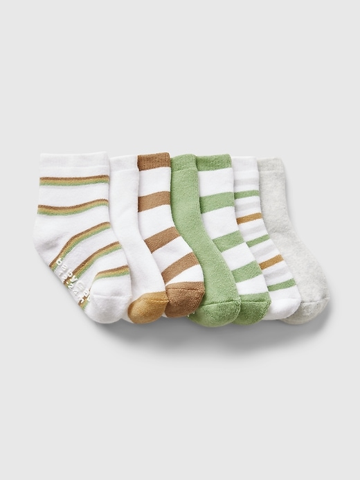 View large product image 1 of 1. babyGap Stripe Quarter Crew Socks (7-Pack)