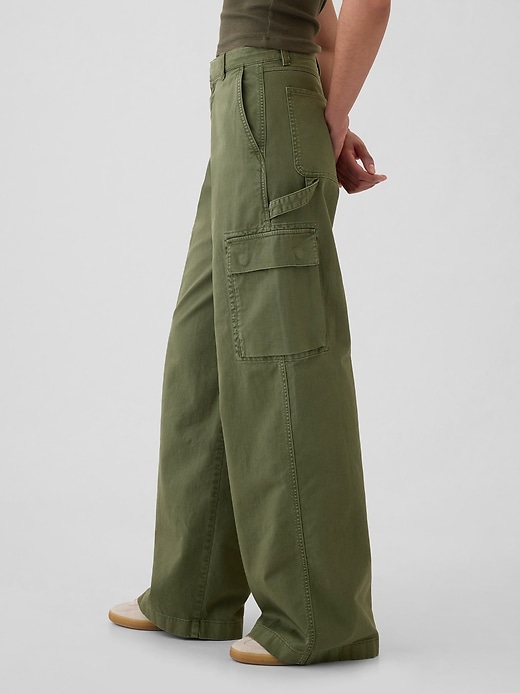 Image number 3 showing, Low Rise Cargo Baggy Khakis