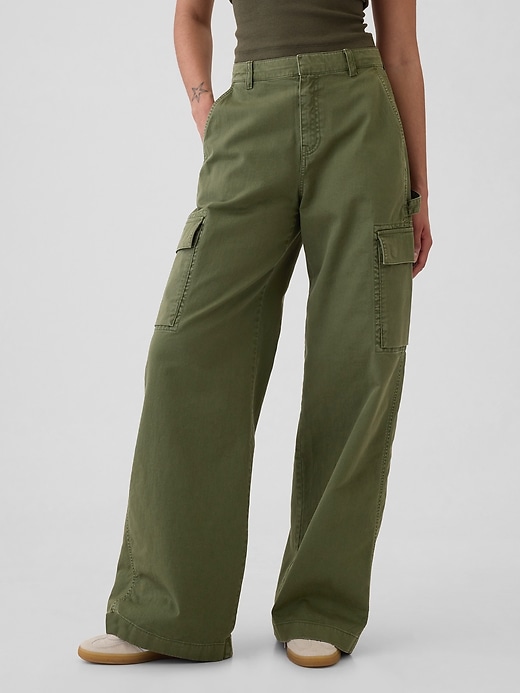 Image number 2 showing, Low Rise Cargo Baggy Khakis