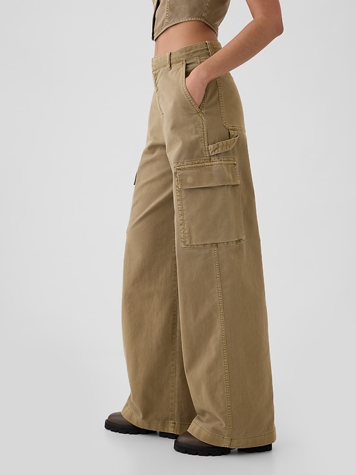 Image number 3 showing, Low Rise Cargo Baggy Khakis