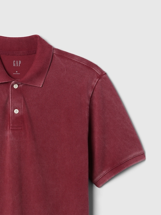 Image number 4 showing, Washed Pique Polo Shirt