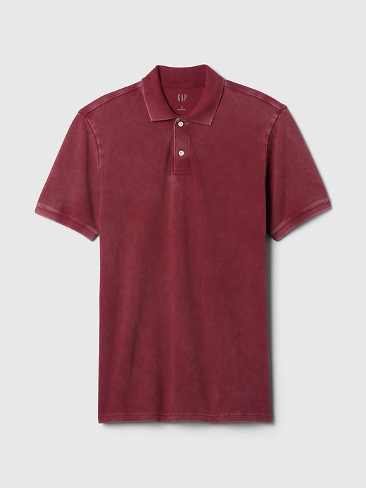 Image number 5 showing, Washed Pique Polo Shirt