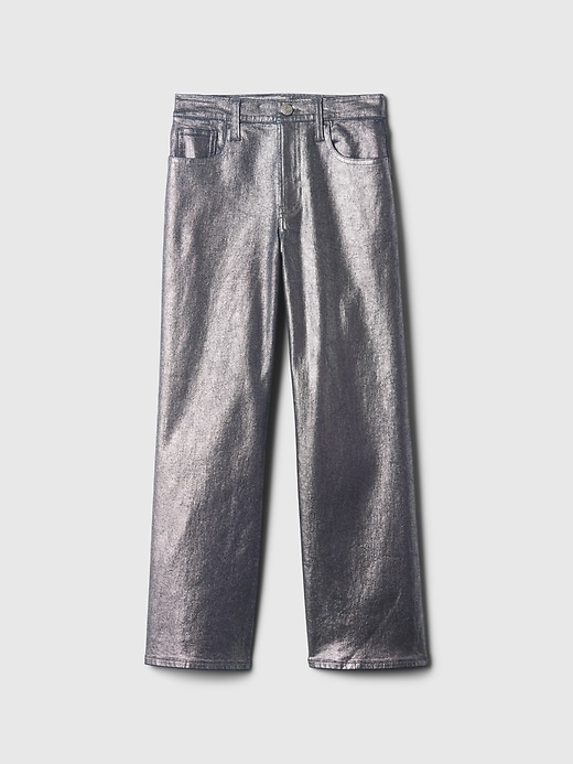 Image number 5 showing, Kids Low Rise Stride Wide-Leg Foil Jeans