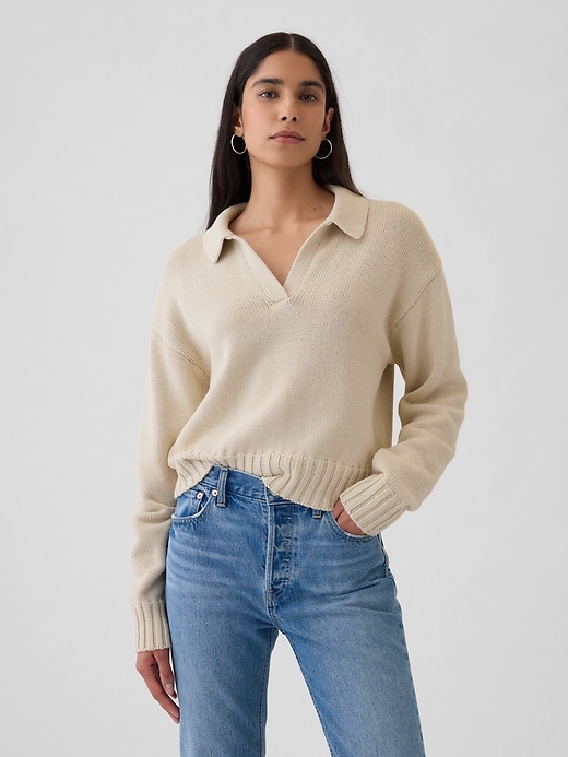 Image number 1 showing, Shrunken Polo Sweater
