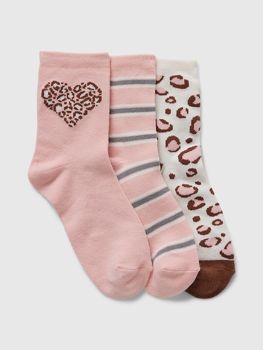 View large product image 1 of 1. Kids Leopard Crew Socks (3-Pack)