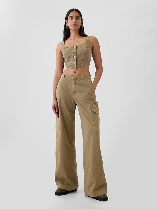 Image number 1 showing, Low Rise Cargo Baggy Khakis