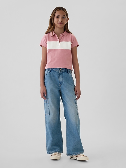 Image number 3 showing, Kids Pique Cropped Polo Shirt