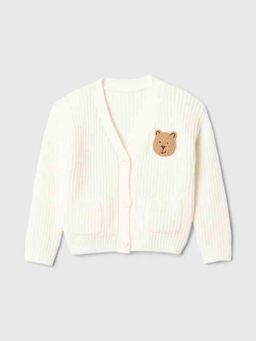 Image number 1 showing, Baby CashSoft Shaker-Stitch Bear Cardigan