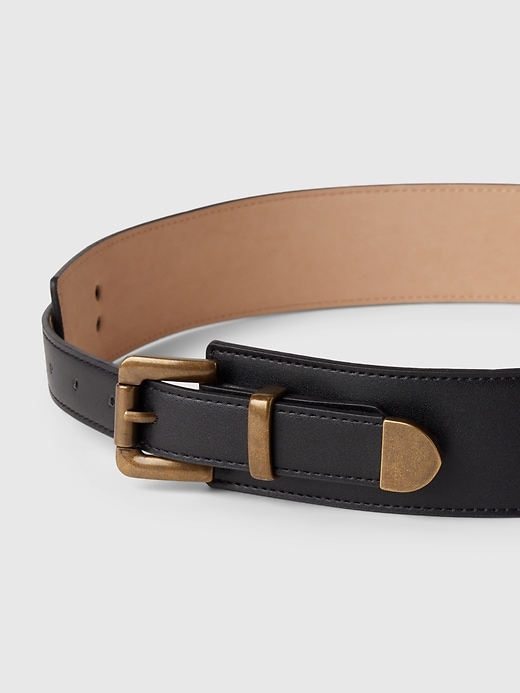 Image number 2 showing, Vegan Leather Wide Belt