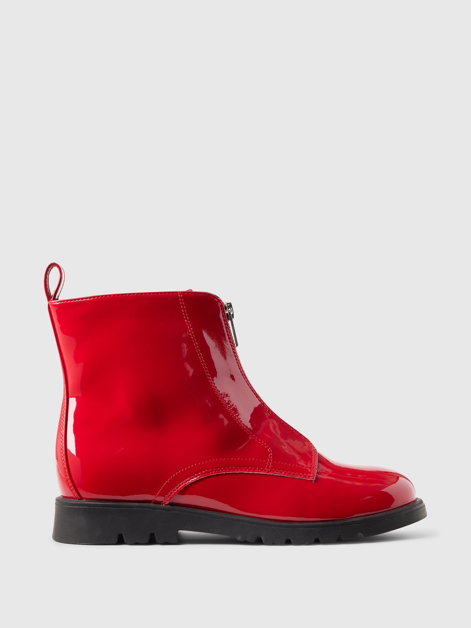 Kids Vegan Patent Leather Ankle Boots