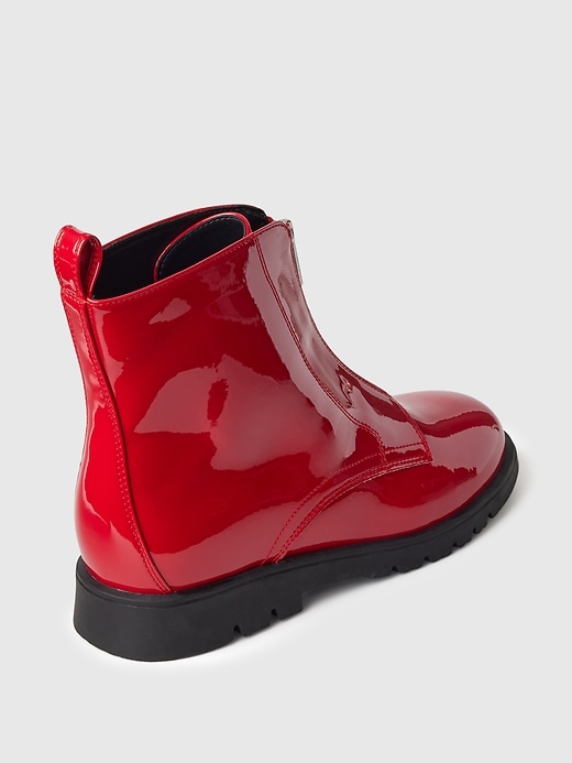 Image number 4 showing, Kids Vegan Patent Leather Ankle Boots