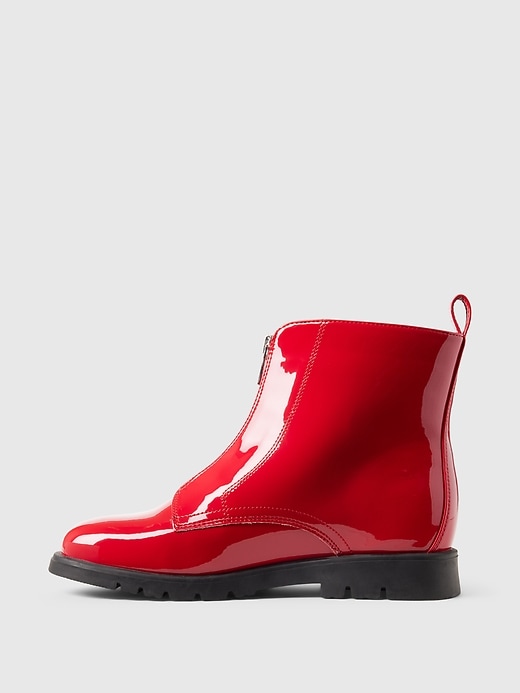 Image number 5 showing, Kids Vegan Patent Leather Ankle Boots