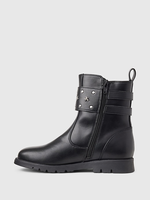 Image number 5 showing, Kids Studded Vegan Leather Moto Boots