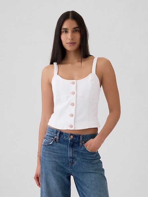 Image number 1 showing, Denim Corset Tank Top