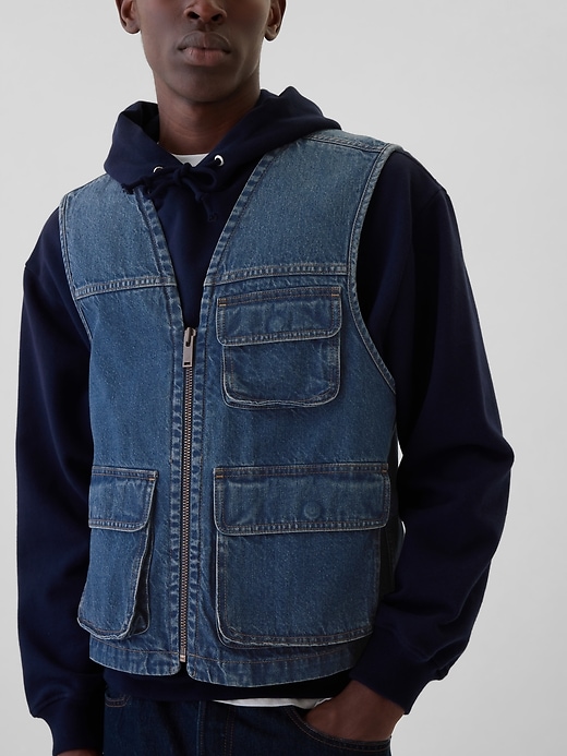 Image number 4 showing, Utility Denim Vest