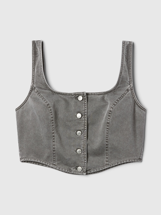 Image number 5 showing, Structured Twill Cropped Corset Tank