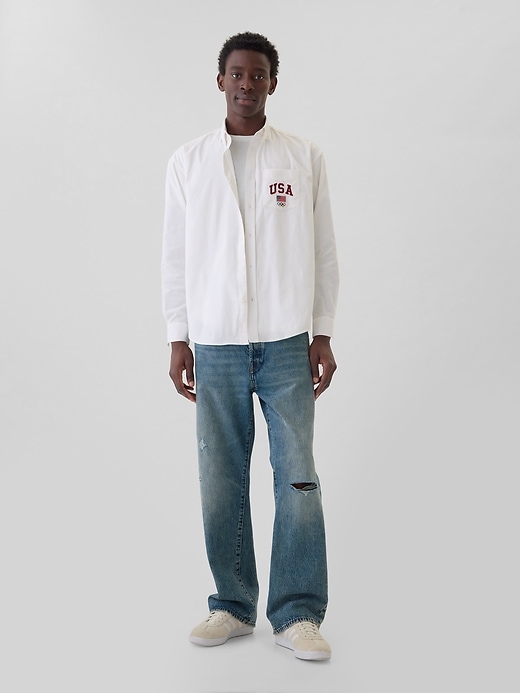 Image number 3 showing, Team USA Oversized Oxford Shirt