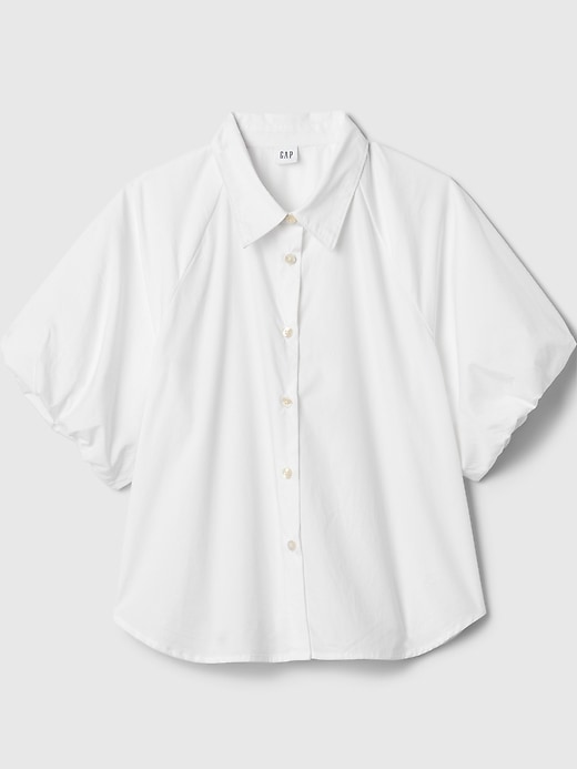 Image number 4 showing, Organic Cotton Poplin Bubble-Sleeve Shirt