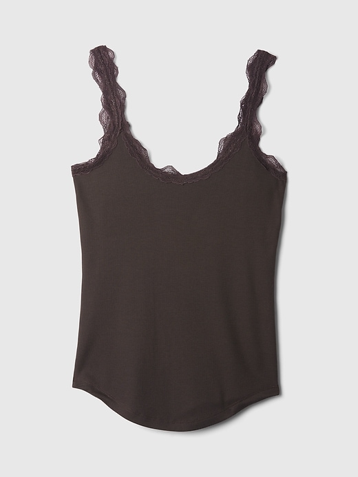 Image number 4 showing, Mini Rib Lace PJ Tank Top