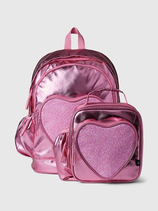 Image number 4 showing, Kids Recycled Metallic Heart Backpack