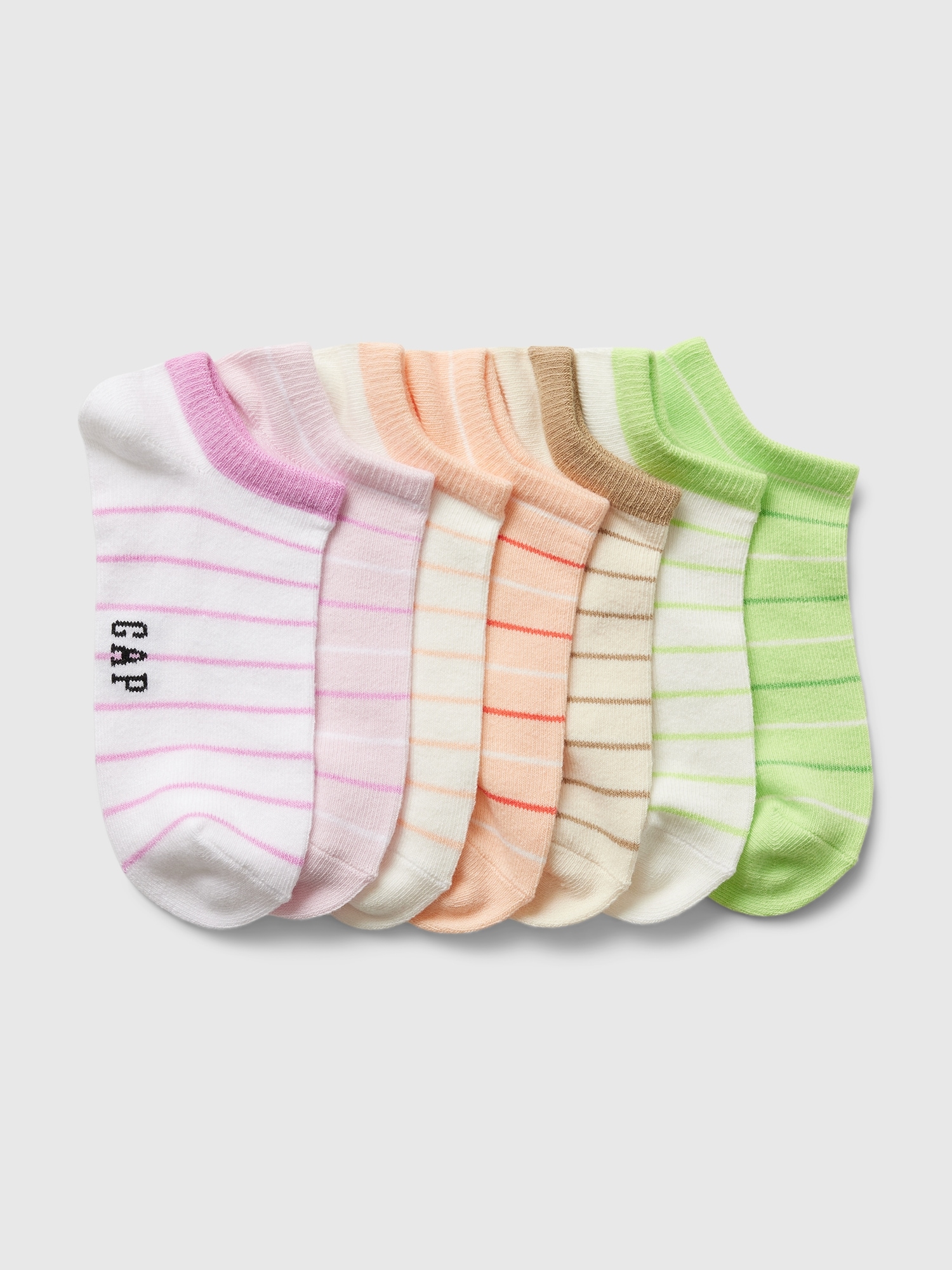 Kids Stripe No-Show Socks (7-Pack)