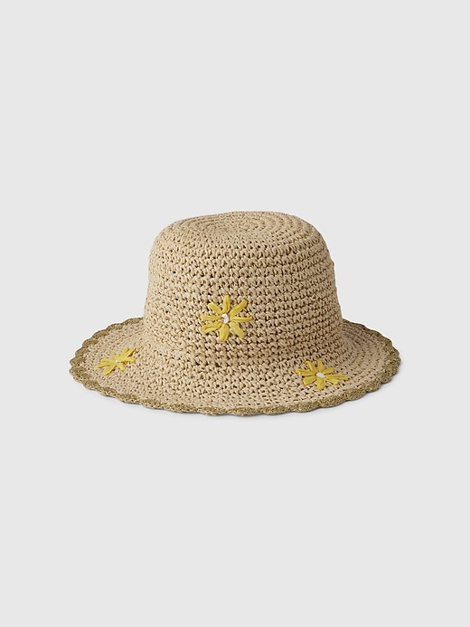 View large product image 1 of 1. Kids Daisy Straw Hat
