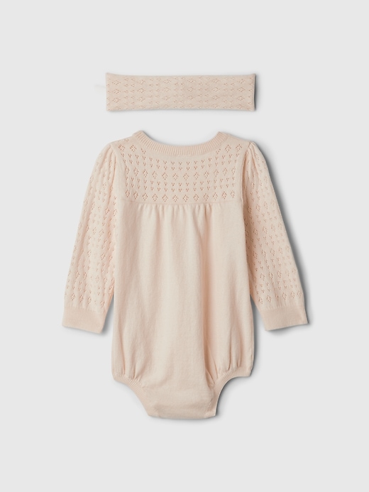 Image number 2 showing, Baby Pointelle Sweater Bodysuit Set