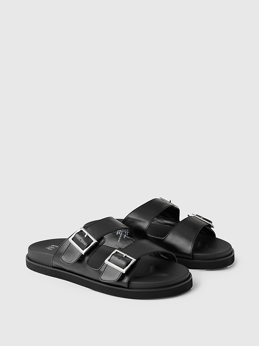 Image number 2 showing, Vegan Leather Double-Strap Sandals