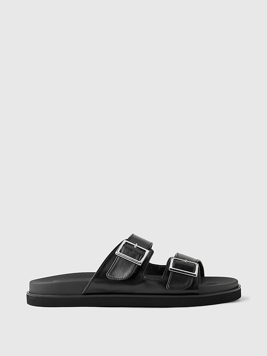 Image number 1 showing, Vegan Leather Double-Strap Sandals