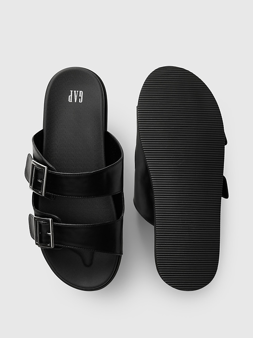 Image number 3 showing, Vegan Leather Double-Strap Sandals