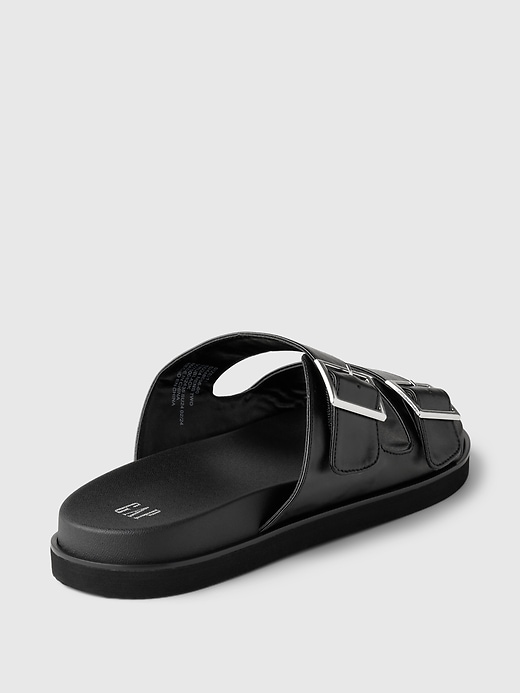 Image number 4 showing, Vegan Leather Double-Strap Sandals