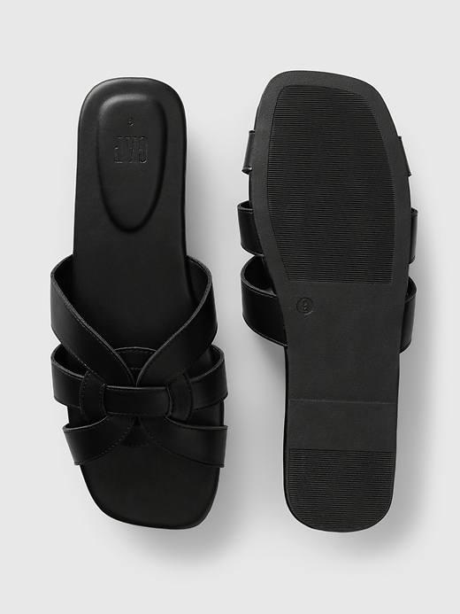 Image number 3 showing, Vegan Leather Cross Strap Sandals