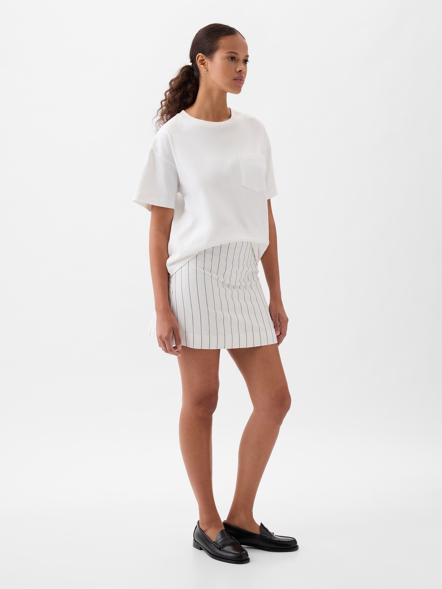 Linen-Cotton Mini Skirt