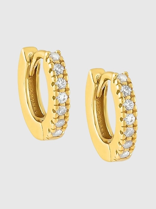 View large product image 1 of 1. CZ Mini Huggie Earring