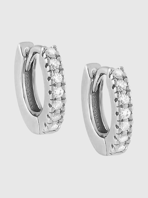 View large product image 1 of 1. CZ Mini Huggie Earring