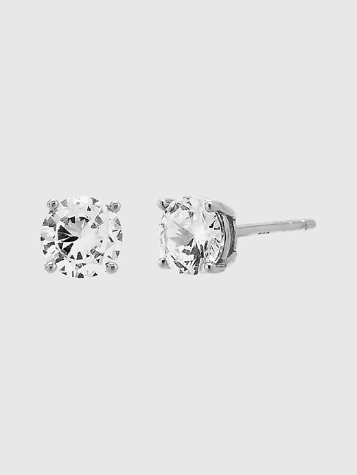 View large product image 1 of 1. CZ Solitaire Stud Earring