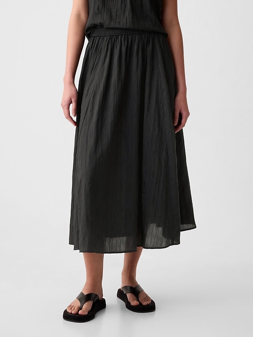 Image number 3 showing, Textured Crinkle Pull-On Midi Skirt