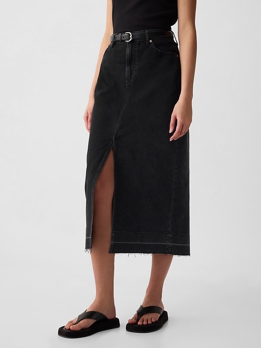 Image number 3 showing, Denim Midi Skirt