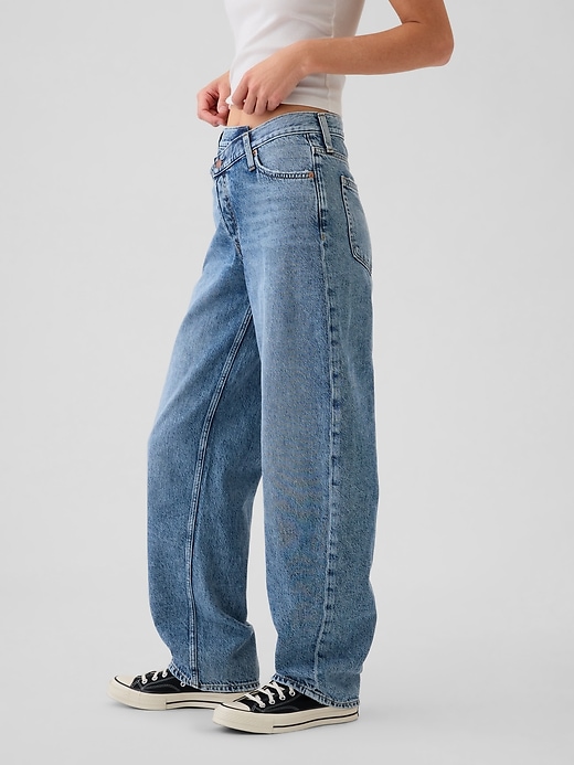 Image number 3 showing, High Rise Crossover Barrel Jeans