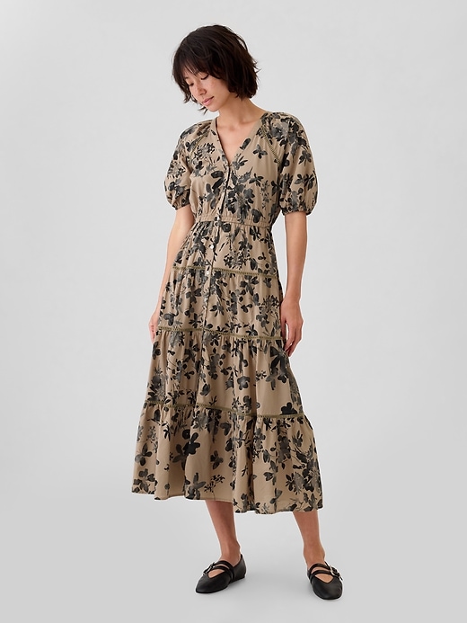 Image number 1 showing, Tiered Maxi Shirtdress